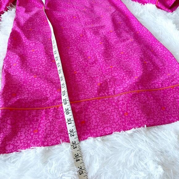 Lands’ End Pink Geometric Shift Dress Size S Bright Casual Tunic Dress - Picture 3 of 9